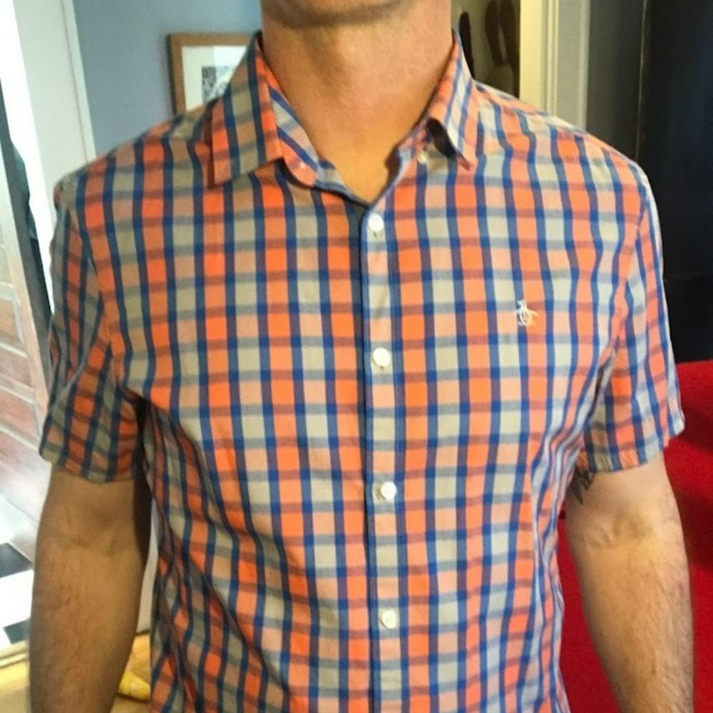 ORIGINAL PENGUIN short-sleeve button-down shirt SIZE - LARGE